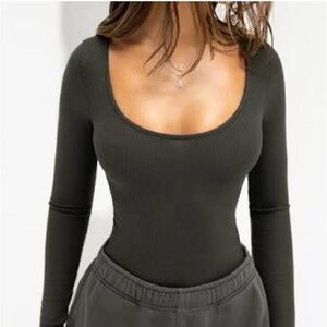 63.  NWT Joah Brown Scoop Neck Long Sleeve